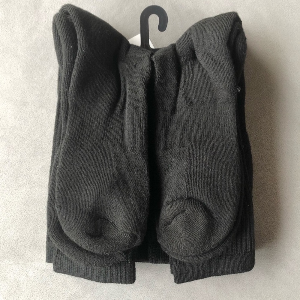 SportChek ~ 6 Pack All Sport Crew Socks ~ Men’s L Size 10-12.5 ~ Black ~ NEW!
